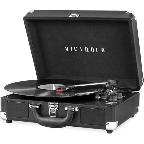 Victrola Vintage 3-Speed Bluetooth Portable Suitcase Record Player - Picture 1 of 7